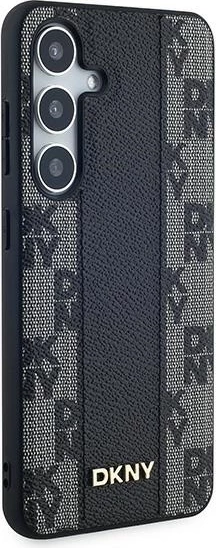 Mbështjellës DKNY Leather Checkered Mono Pattern MagSafe për Samsung Galaxy S24, i zi