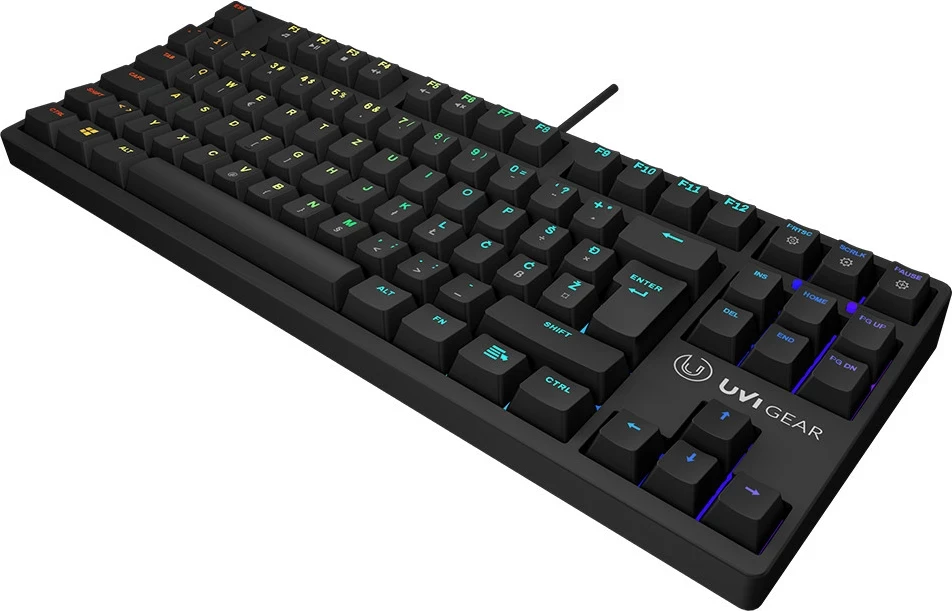 Tastierë gaming UVI Pride Mini TKL 87 taste, UK SLO/CRO layout, RGB, e zezë