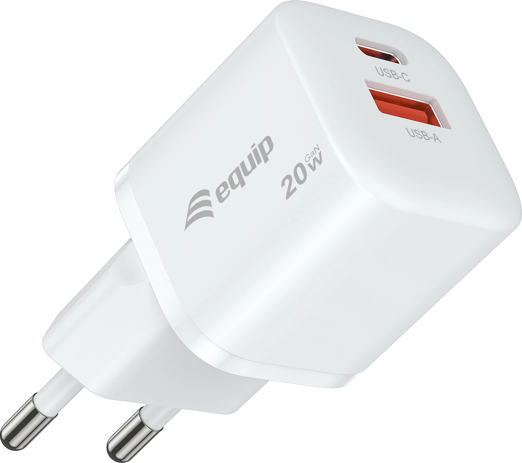 Karikues muri EQUIP 2-port USB-C PD3.0 + USB-A, GaN 20W, i bardhë