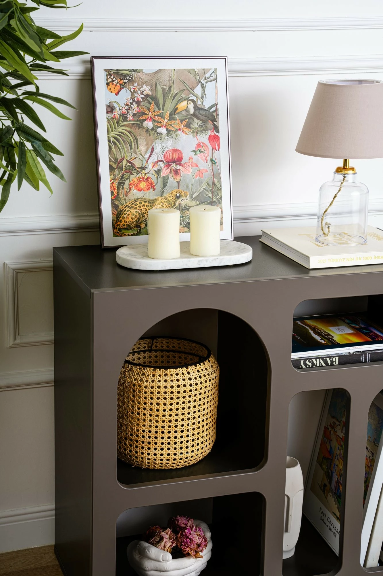 Konsolë Skye Decor, ngjyrë antracit, Lessa