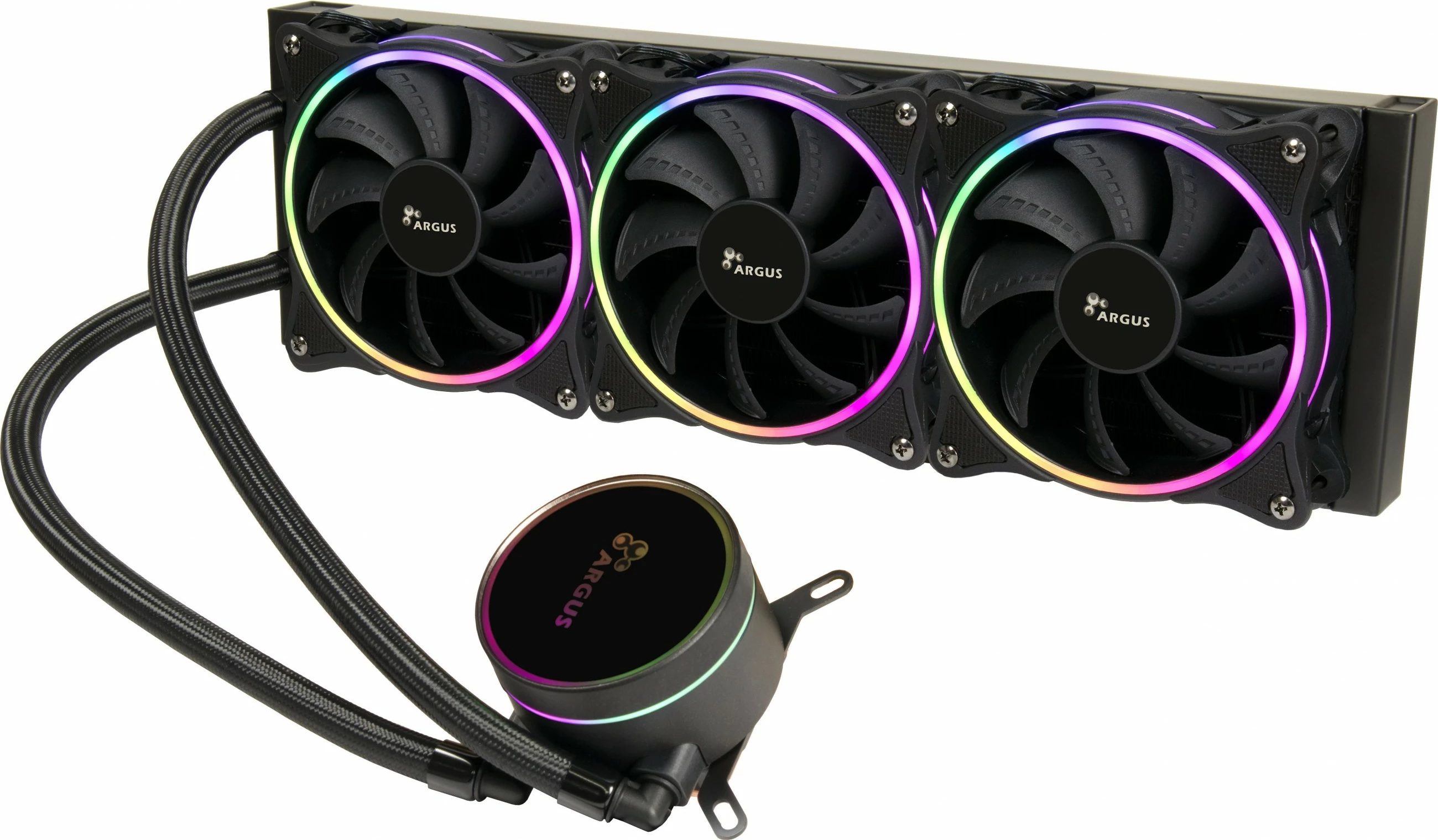 Kasë ftohëse uji Inter-Tech Argus Iceman LC-360 RGB, 3x120mm, RGB, e zezë