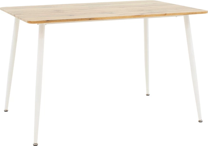 Set tavoline me karrige Cuba-Caron, 5 pjesë, ngjyrë sonoma-e bardhë, 120x80x75cm