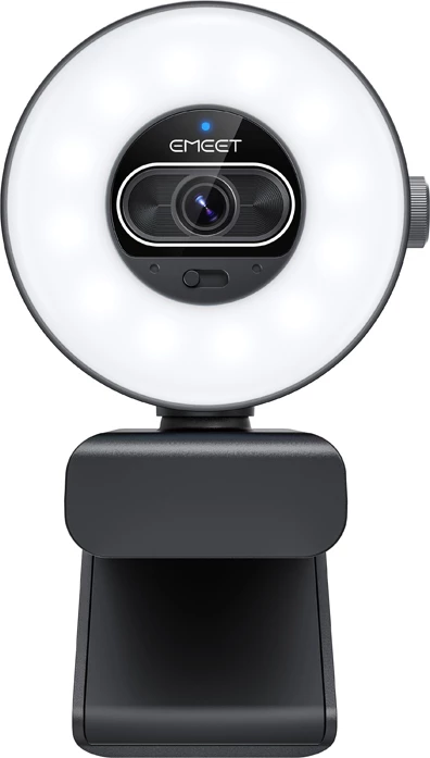 Webcam Emeet SmartCam S600L 4K UHD, ring light, 1080p/60fps, e zezë