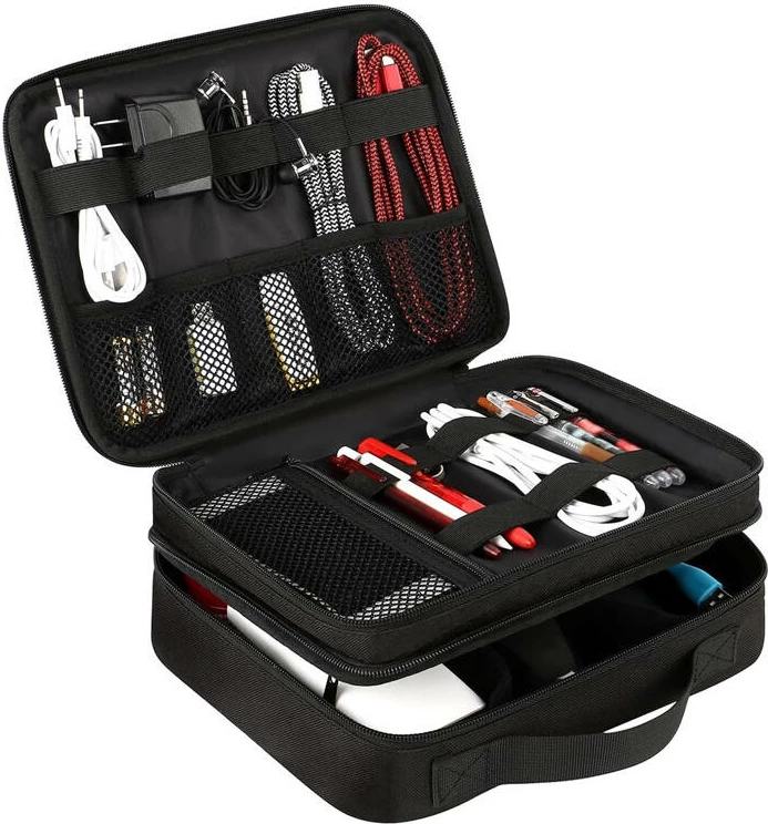 Çantë udhëtimi Matein 1225 me organizator për kabllo/elektronikë, e zezë
