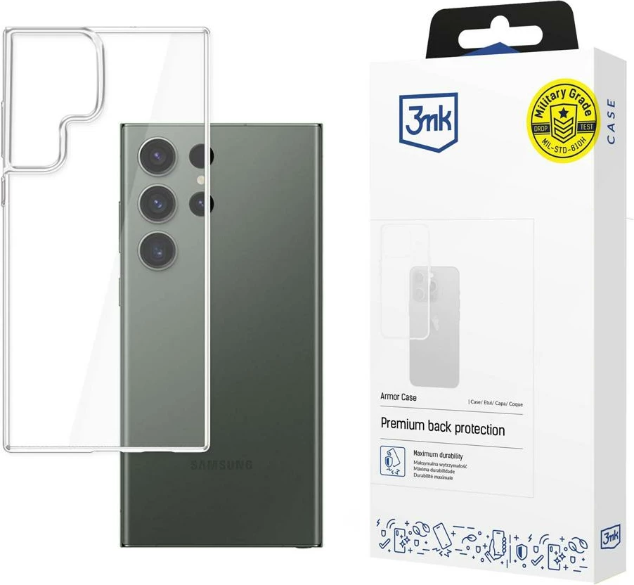 Mbështjellës 3mk Armor Case për Samsung Galaxy S23 Ultra, Transparent