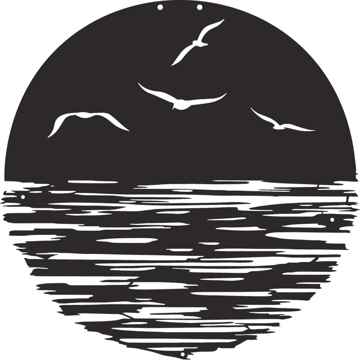 Dekor muri Seline, metal i zi, 40x1.5cm