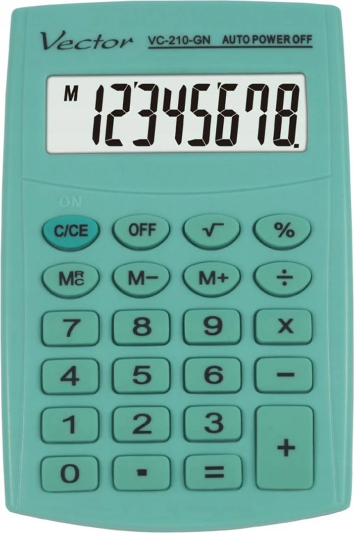 Kalkulator xhepi Vector KAV VC-210 GN, 8 shifra, i gjelbër i çelët