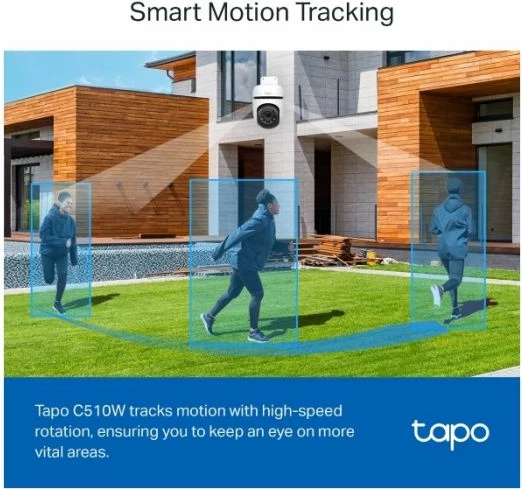 Kamerë sigurie Wi‑Fi outdoor TP-LINK Tapo C510W, 2K 3MP 360° pan/tilt, IP65, night vision me ngjyra, e bardhë/zezë