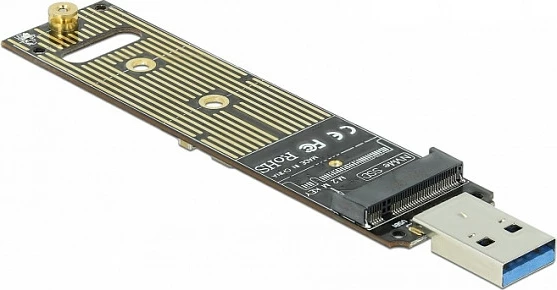 Adapter DeLOCK 64069, USB-A në M.2 NVMe (2242/2260/2280), 10 Gbit/s, i gjelbër