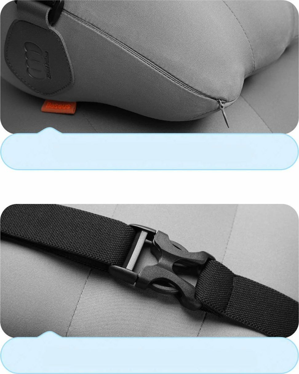 Jastëk mbështetës për kokë sedilje veture Baseus Comfort Ride CNTZ000013, memory foam, gri