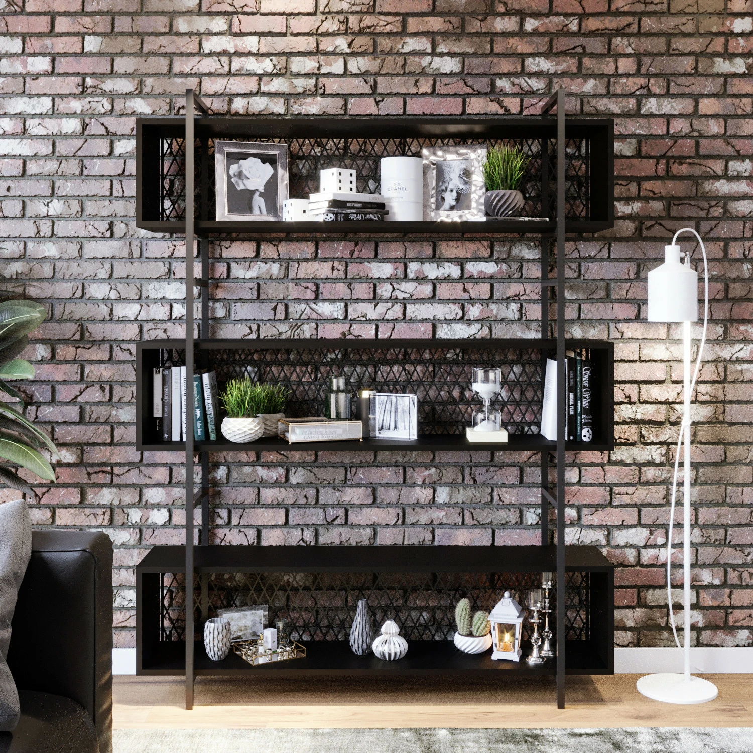 Raft shumëpërdorimësh, ngjyrë e zezë, Skye Decor, L1159