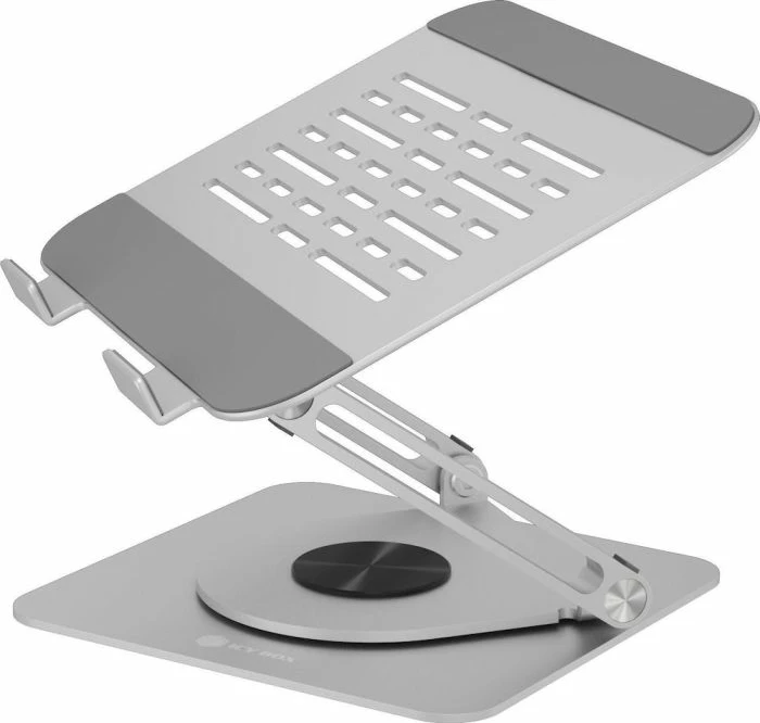 Stativ laptopi ICYBOX IB-NH300-R, deri 17\", rregullueshëm, rrotullim 360°, alumini, argjendtë