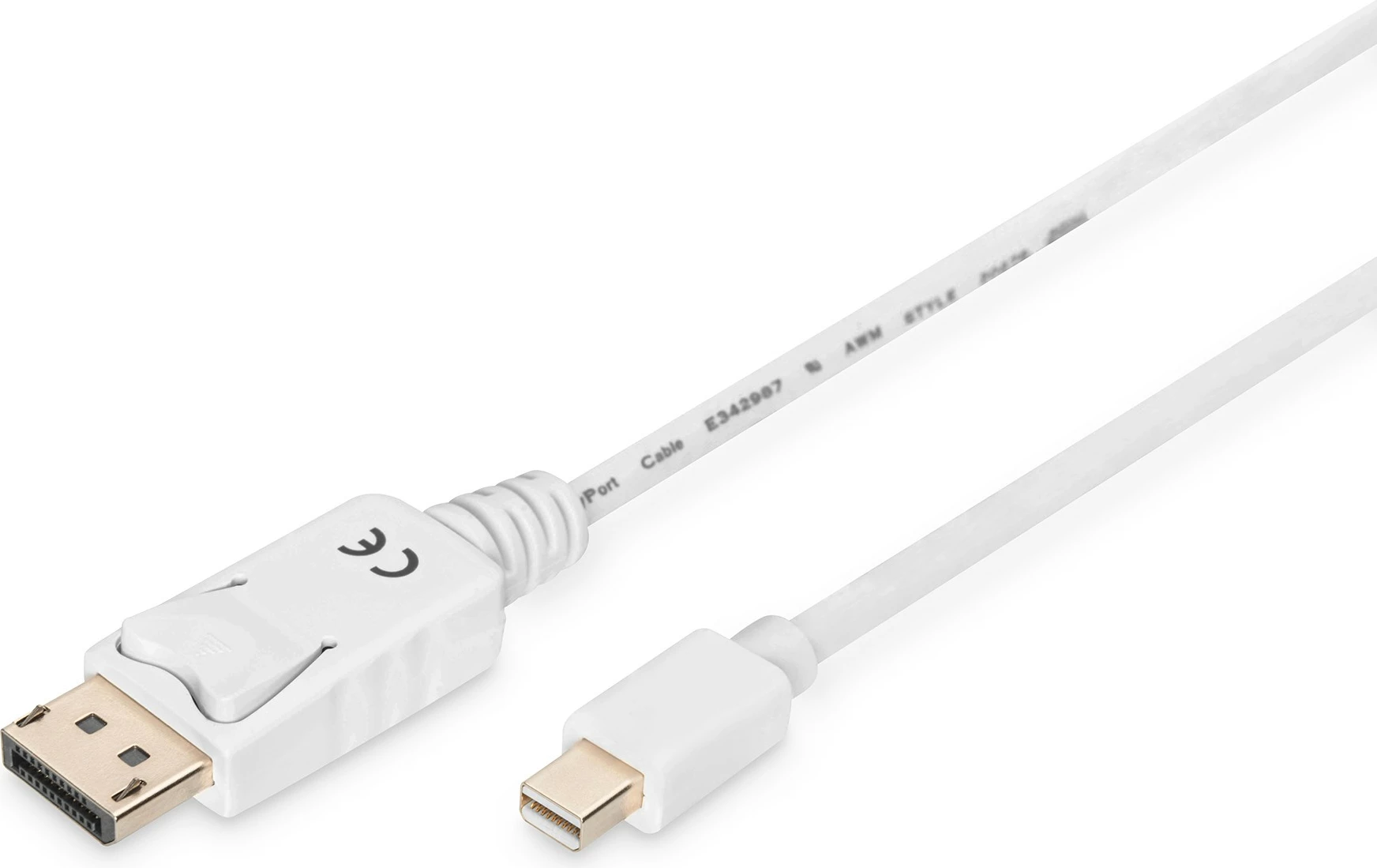 Kabëll DisplayPort Digitus, 2m, Mini DisplayPort në DisplayPort, bardhë