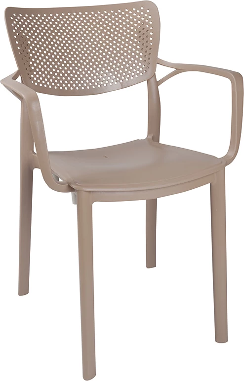 Tavolinë me karrige Explore-Fontline set 3 pjesë PP kapuçino 90x90x73,5cm