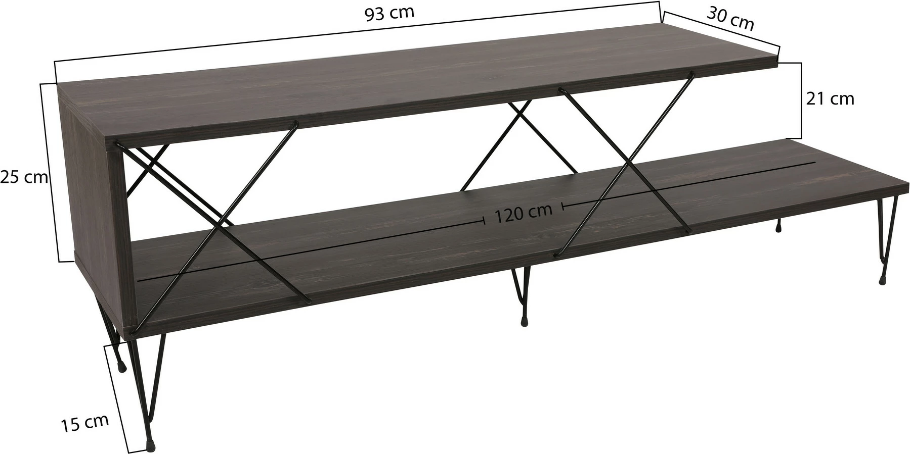 Komodë TV Hanah Home, Street, ngjyrë kafe e errët