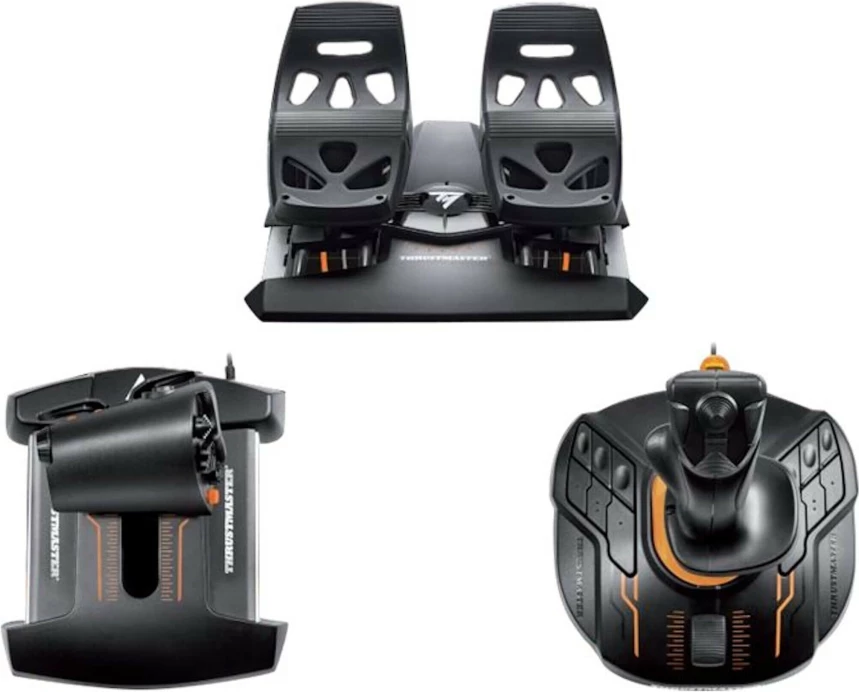 Set kontrollash fluturimi Thrustmaster T.16000M FCS Flight Pack për PC, USB, paketë 3-në-1, i zi