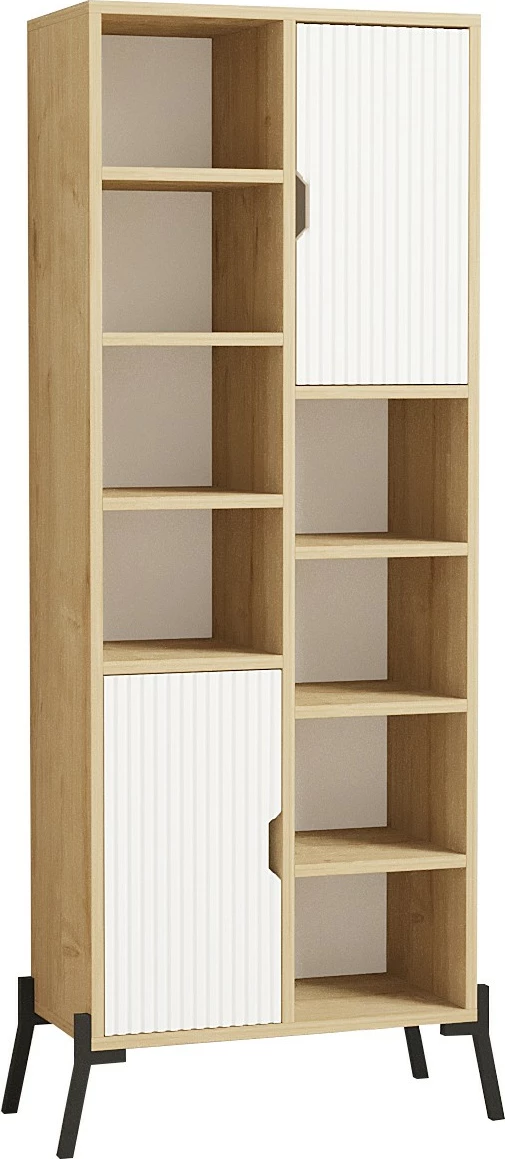 Raft librash skandinav, ngjyrë lis safir dhe e bardhë, Skye Decor, Otranto