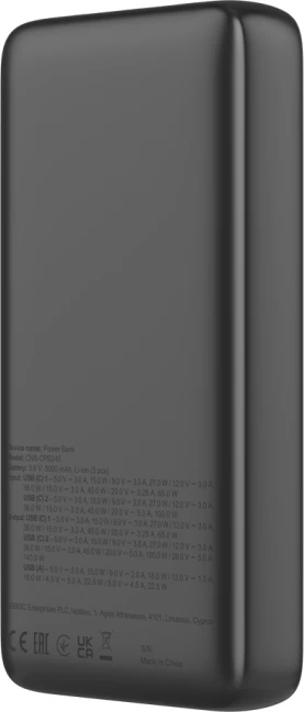 Power bank CANYON PB-240 25000mAh PD 140W me display, Dark Grey