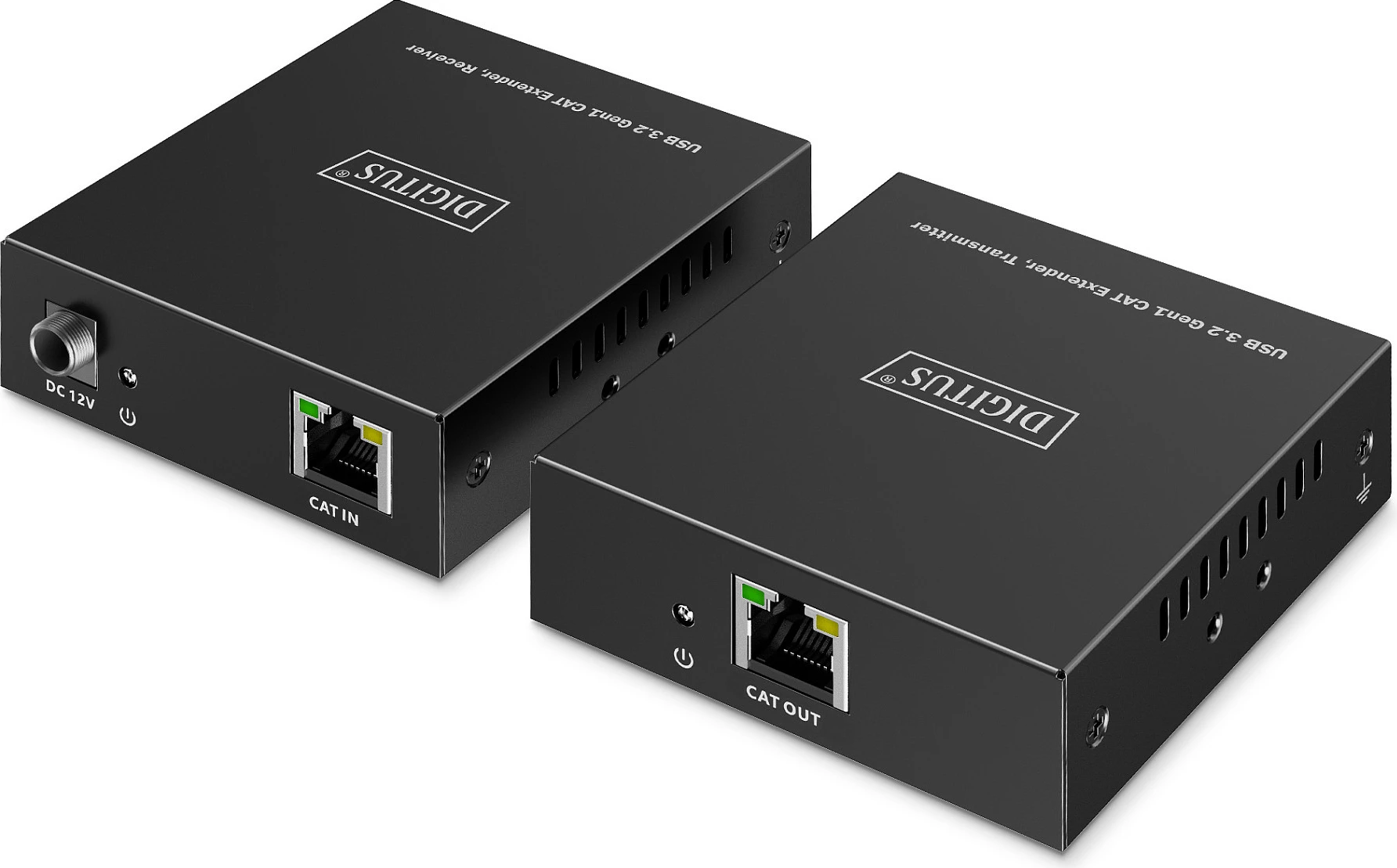 Zgjatës USB Digitus, USB 3.2 Gen 1, 3x USB-A + 1x USB-C, Cat6a, 100 m, i zi
