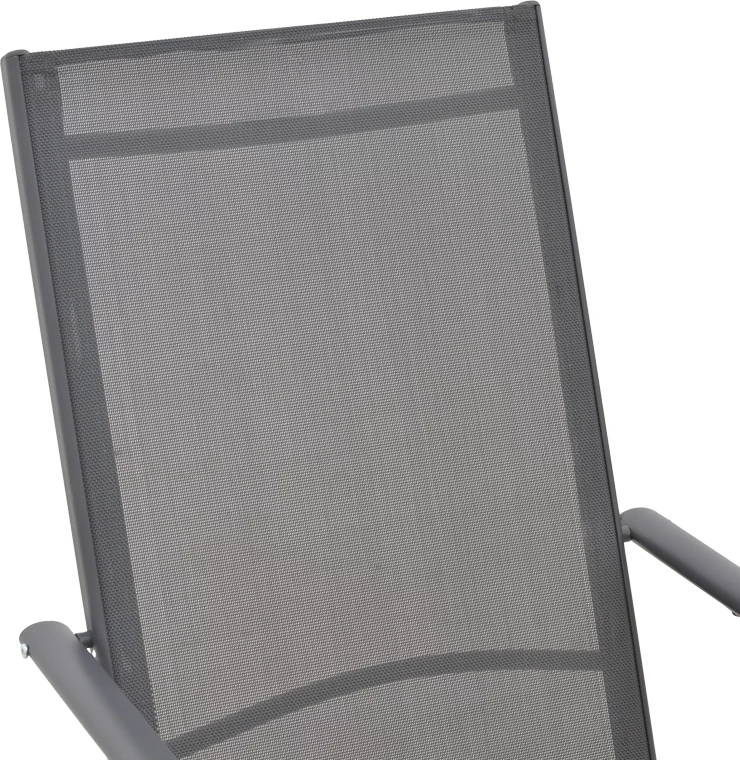 Karrige për kopsht Candor metalike dhe tekstilene gri 65x56x106cm