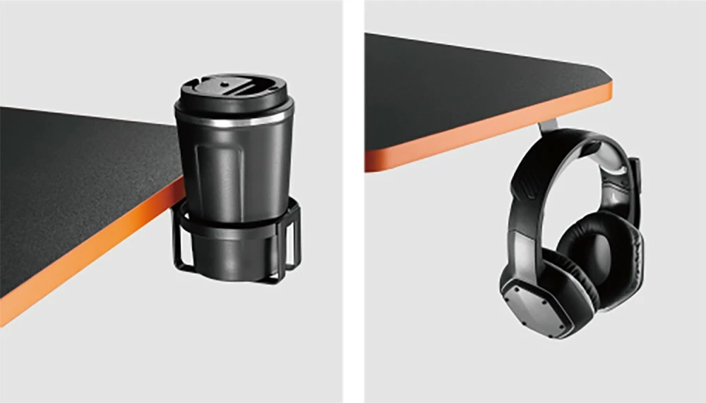 Tavolinë gaming Maclean RS170 me raft monitori, e zezë