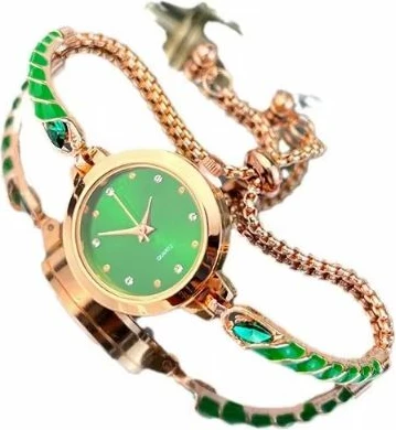 Orë dore për femra ODFK28, elegante me fushë të gjelbër