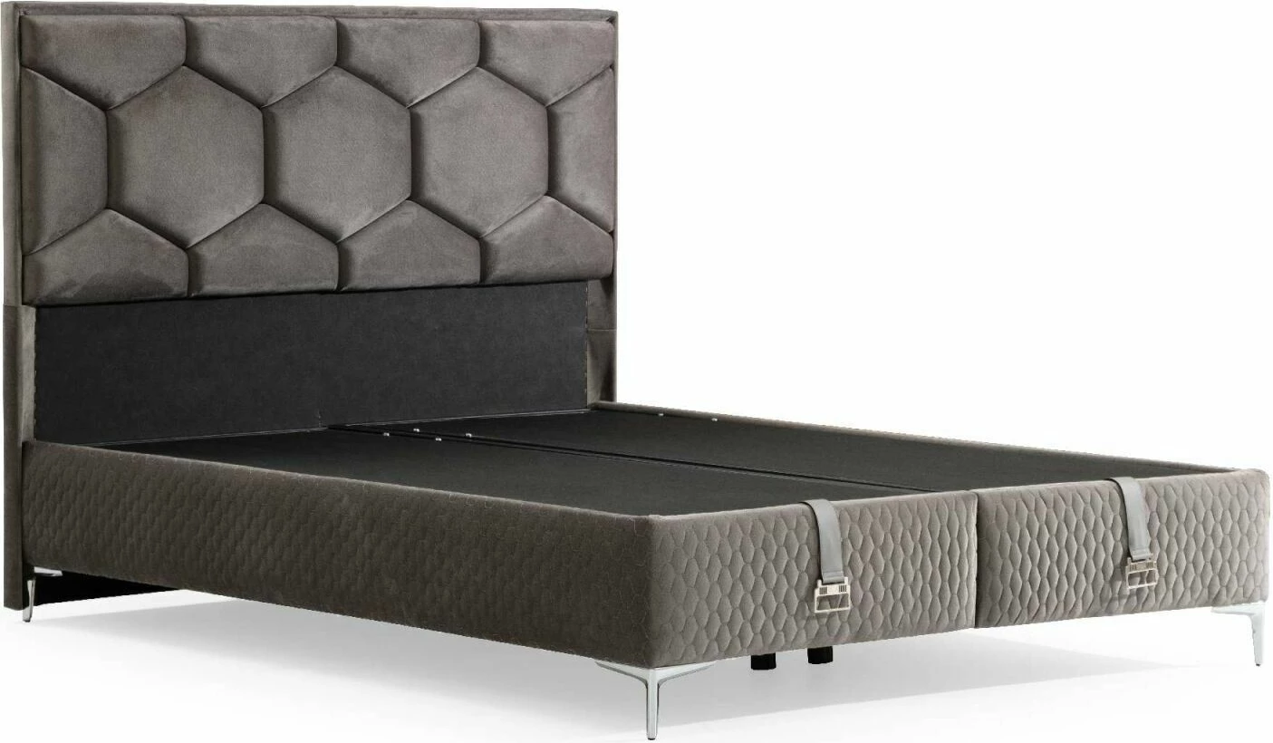 Baza dhe shtrati dopio me mbështetëse Skye Decor, karbon, 160x200, gri