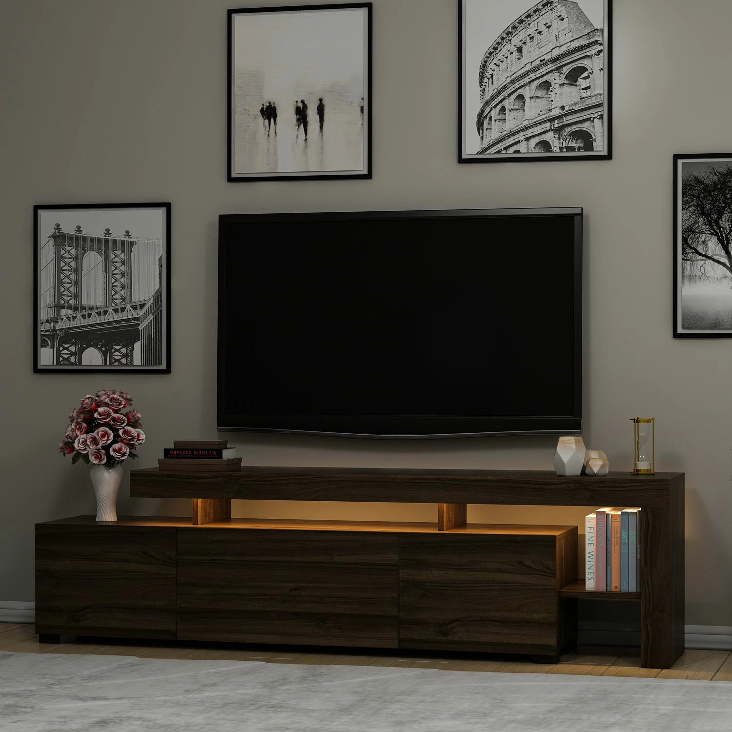 Komodë televizori Hanah Home, Beliz, ngjyrë arre