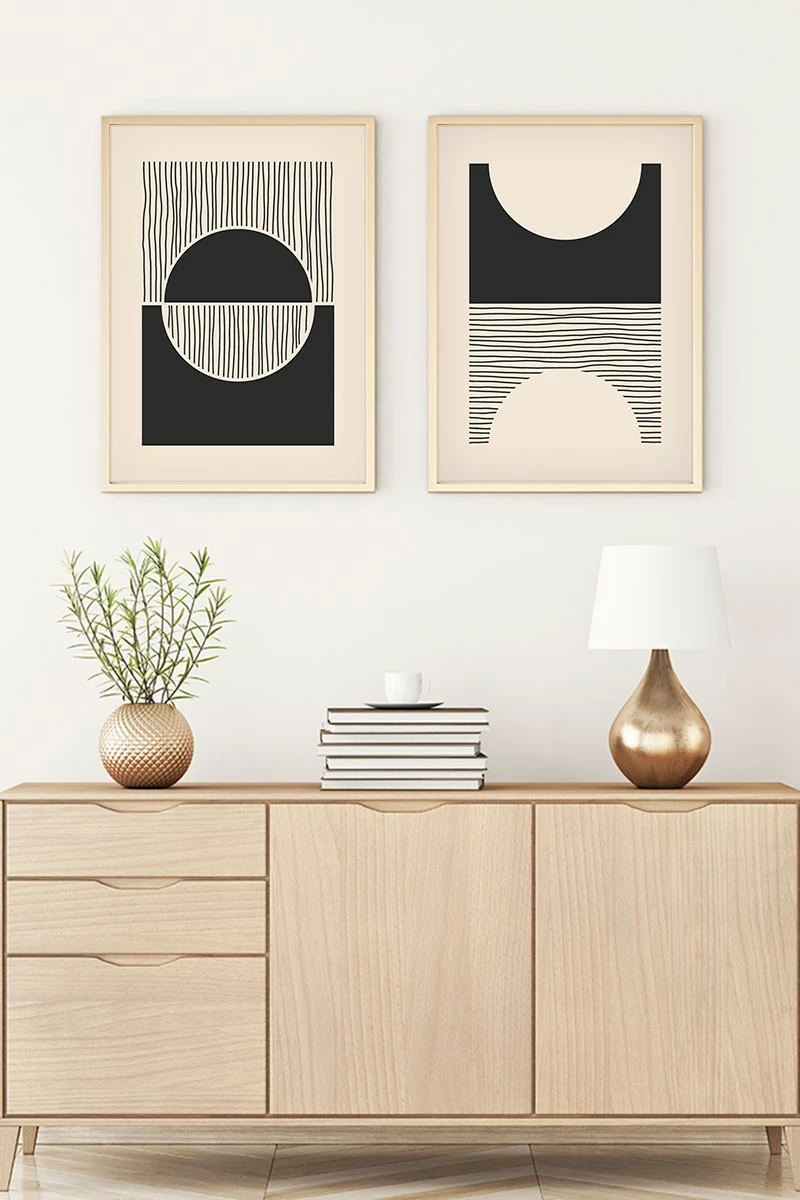 Pikturë dekorative me kornizë MDF (2 copë), Wallity, Huhu80, 20x30cm