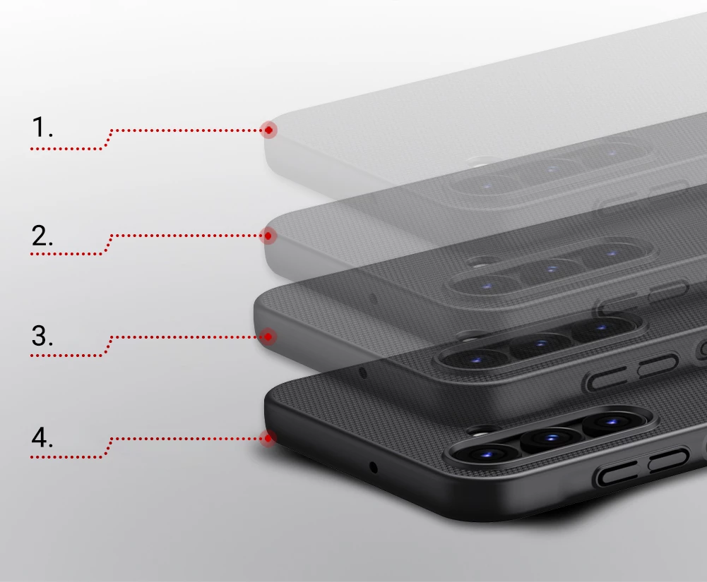 Mbështjellës Nillkin Super Frosted Shield për Samsung Galaxy A15 5G, i fortë, Blu