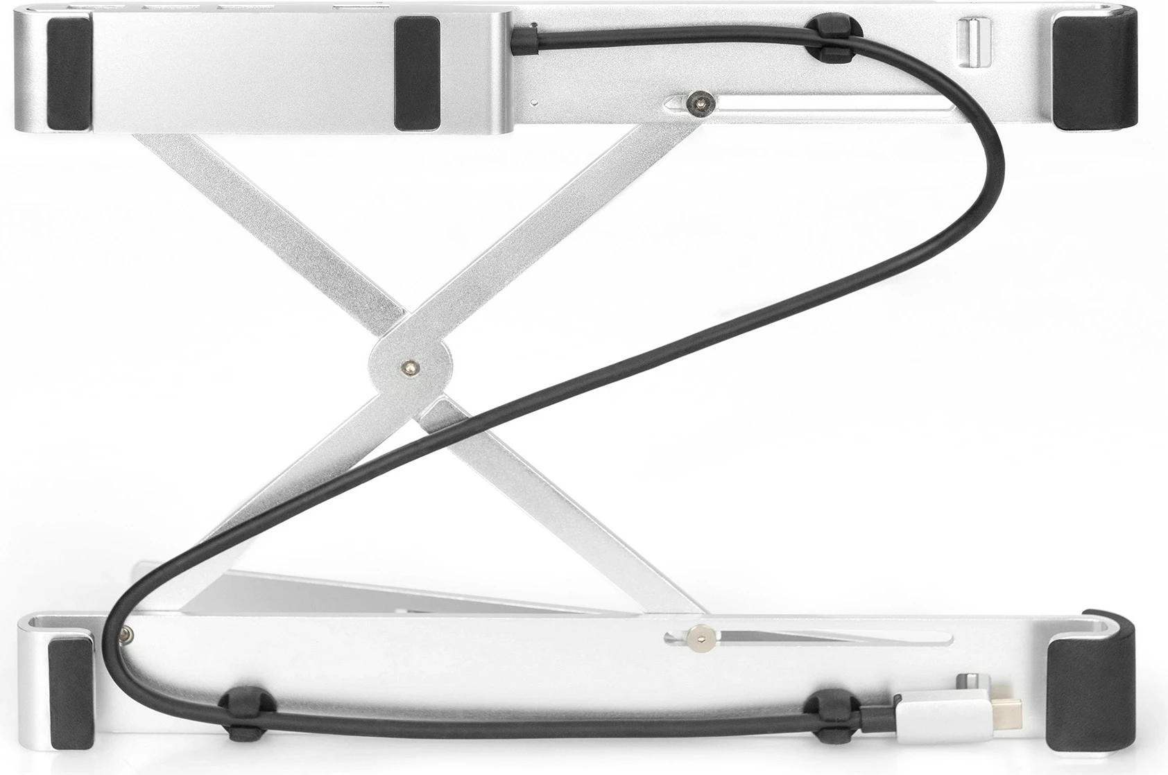 Mbajtës notebook Digitus me USB-C Hub 5 porta, PD, argjendtë