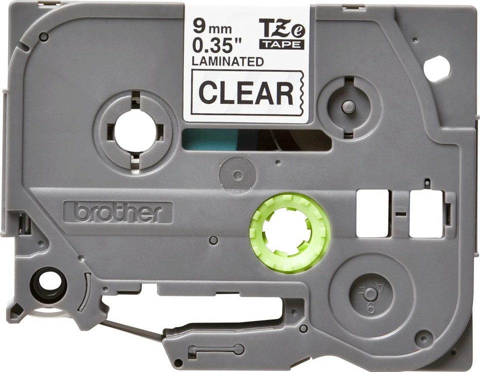 Shirit etikete Brother TZe-121, i zi në transparent