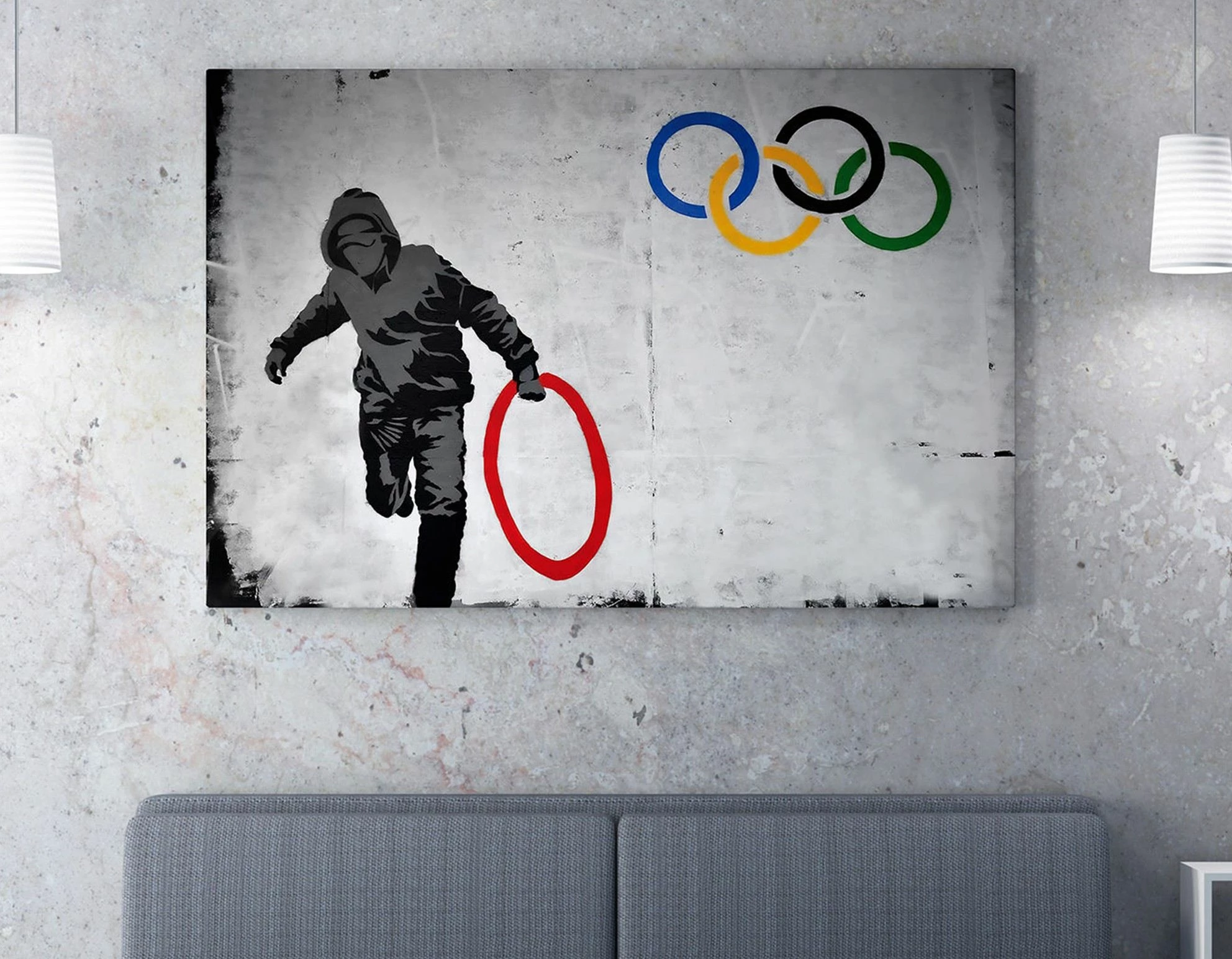 Pikturë dekorative në kanavacë, shumëngjyrëshe, Banksy, 70x100cm