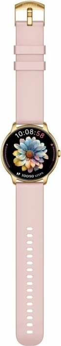 Smartwatch Gravity GT31-1 për femra, rrip i artë + byzylyk, rozë dhe i artë, set
