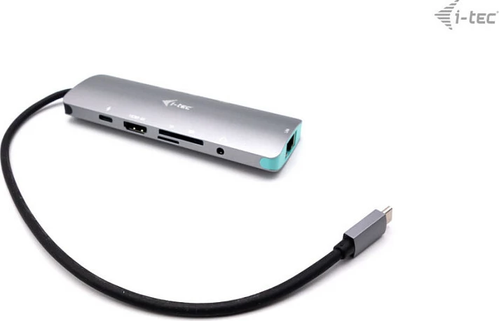 Docking stacion I-Tec Metal USB-C Nano, HDMI 4K, LAN Gigabit, Power Delivery 100W, argjendtë/turkez