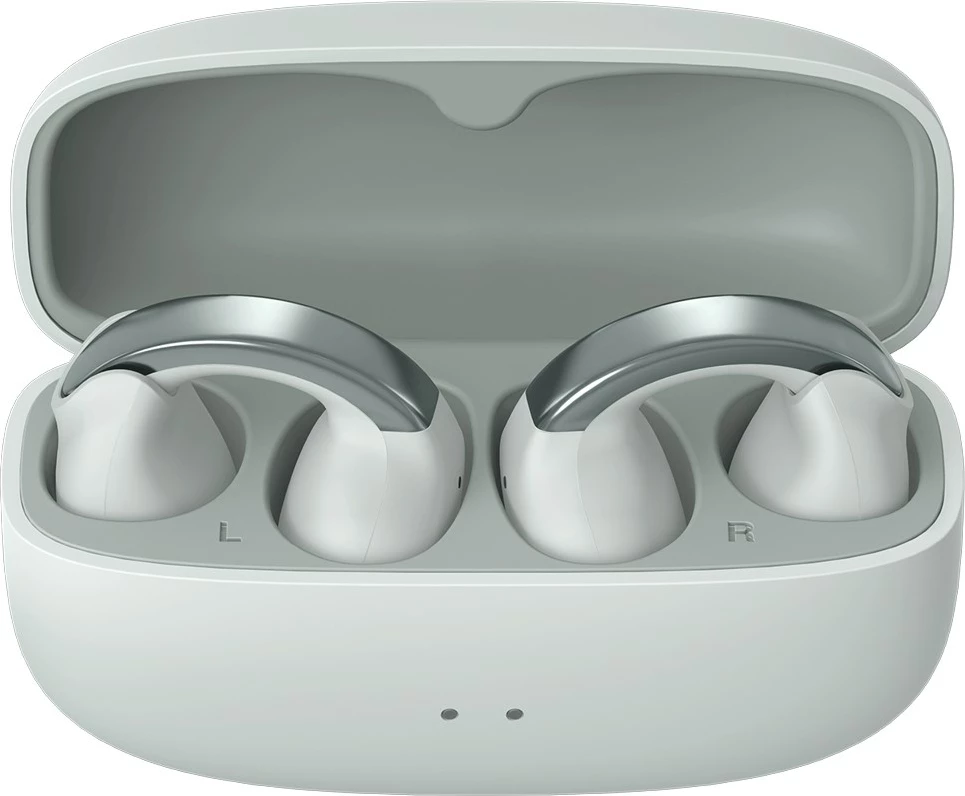 Kufje TWS JVC HA-NP1THU, open-back, earcuff, argjend