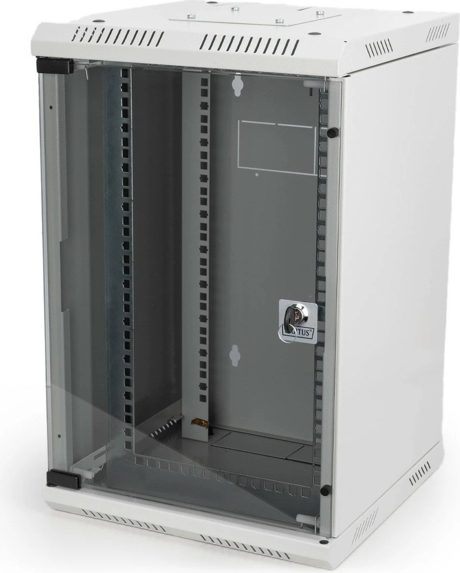 Kasë muri Digitus 10U, 25.4cm (10"), xham, gri