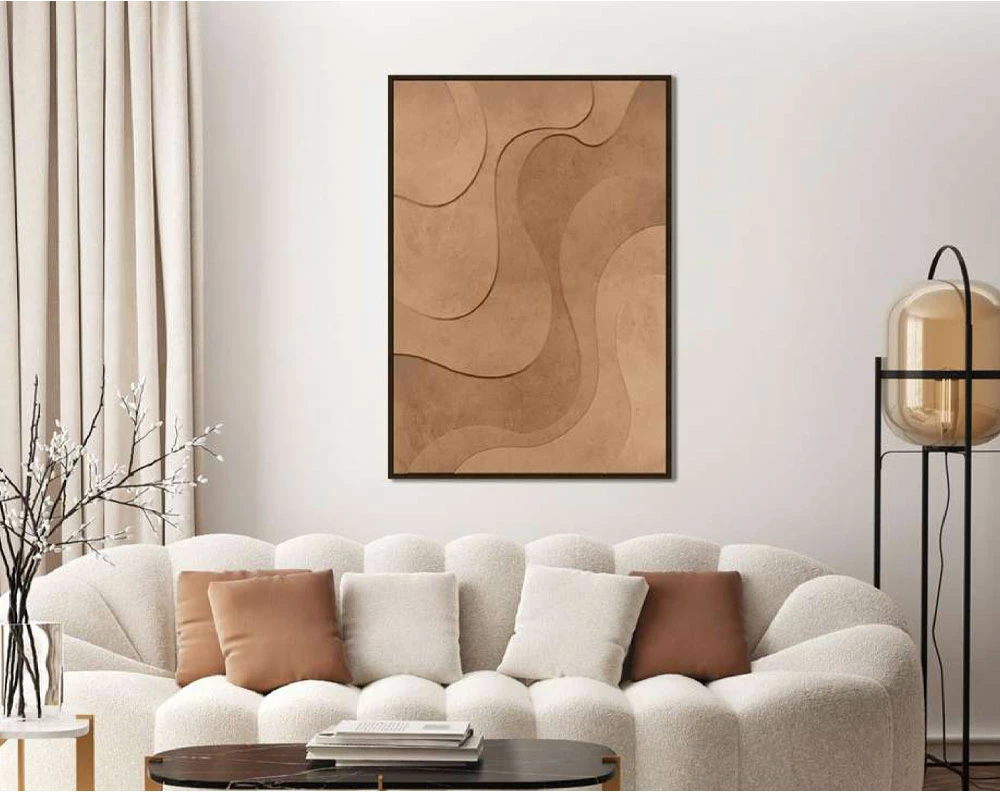 Pikturë dekorative OASIS REFUGE, MDF, ngjyrë terrakote-kafe, 80x120x4cm