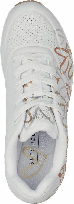 Këpucë Skechers Uno Metallic Love për femra, të bardha