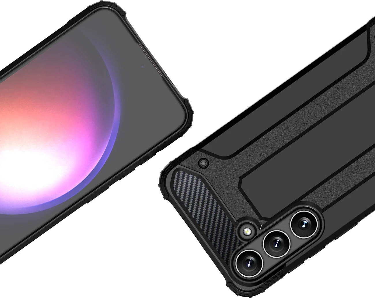 Mbështjellës Hurtel Hybrid Armor për Samsung Galaxy S24 FE, i zi