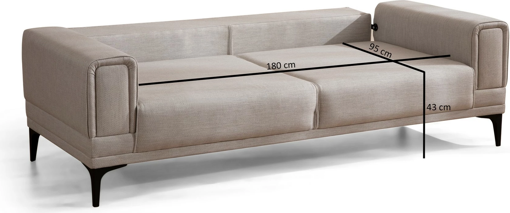 Divan 3-vendësh, shtrat, Atelier del Sofa, Horizon, ngjyrë ecru