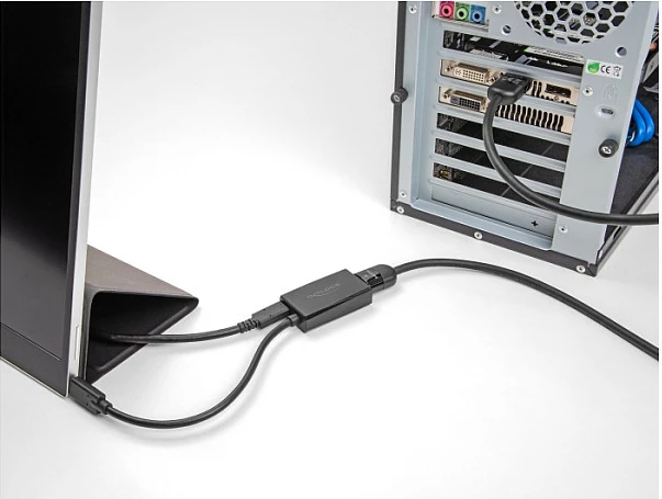 Adapter DeLOCK HDMI (female) në USB-C (male) DP Alt Mode, 4K, PD 100W, i zi