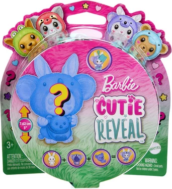Barbie Cutie Reveal – Figurë misterioze surprizë kafshe me kostum nga Mattel (modele të ndryshme)