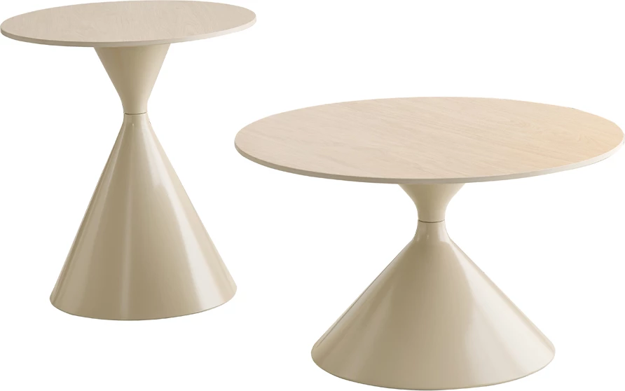 Set tavolinash kafeje Knot, krem, 2 copë, 70x70x40cm