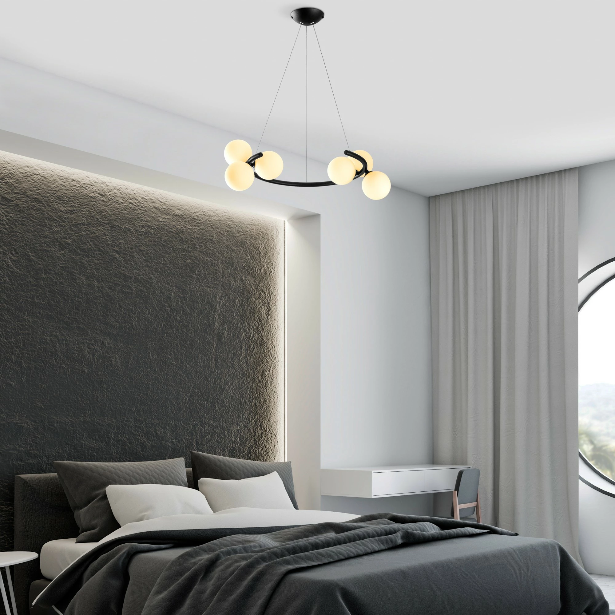 Llambë tavani moderne Opviq, e zezë, Luminar - 14145