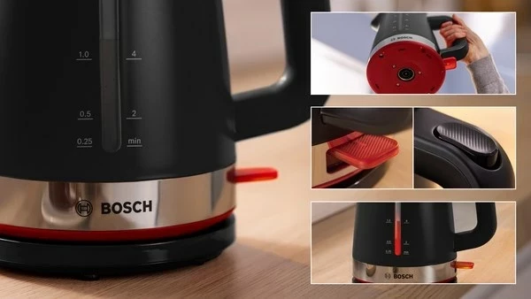 Çajnik elektrik Bosch TWK4M223, 1.7 L, 2400 W, Zi