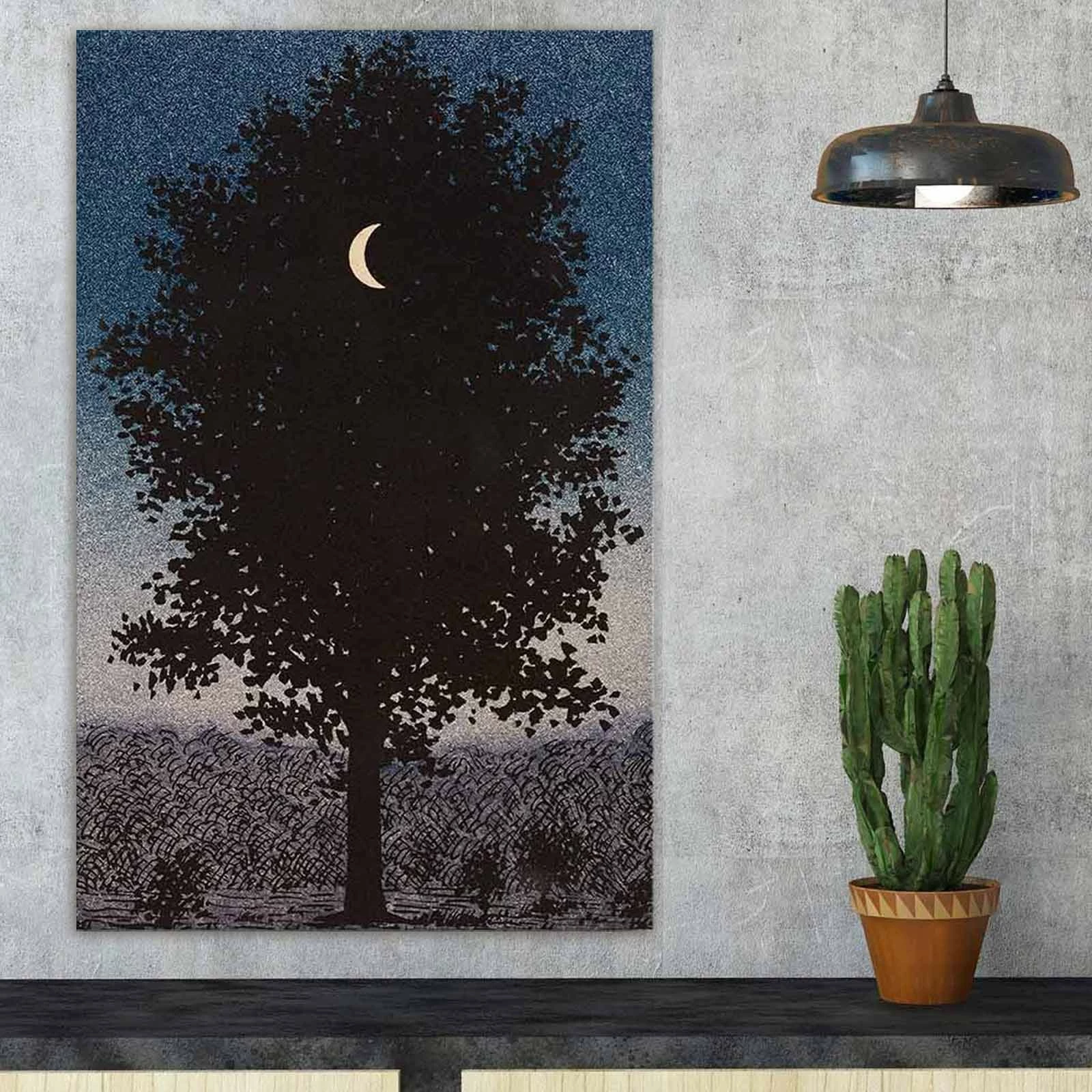 Pikturë dekorative në kanavacë, vepër e René Magritte, shumëngjyrëshe, 45x70cm