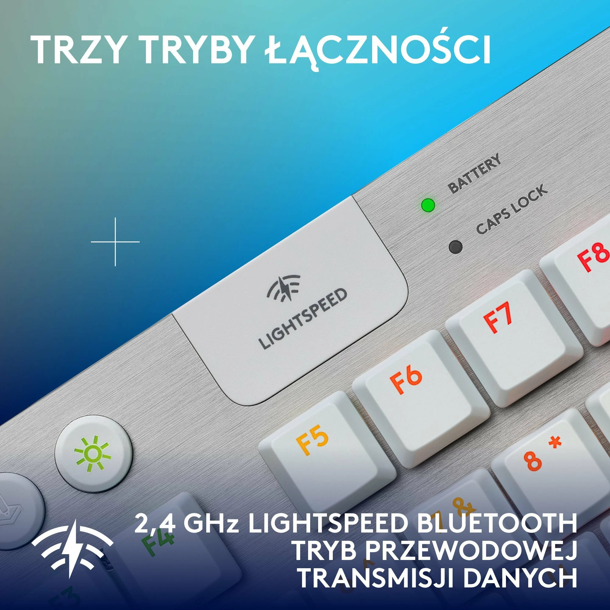 Tastierë gaming mekanike Logitech G915 X Lightspeed TKL GL Tactile (920-012737), RGB, wireless/USB/Bluetooth, US INTL, e bardhë