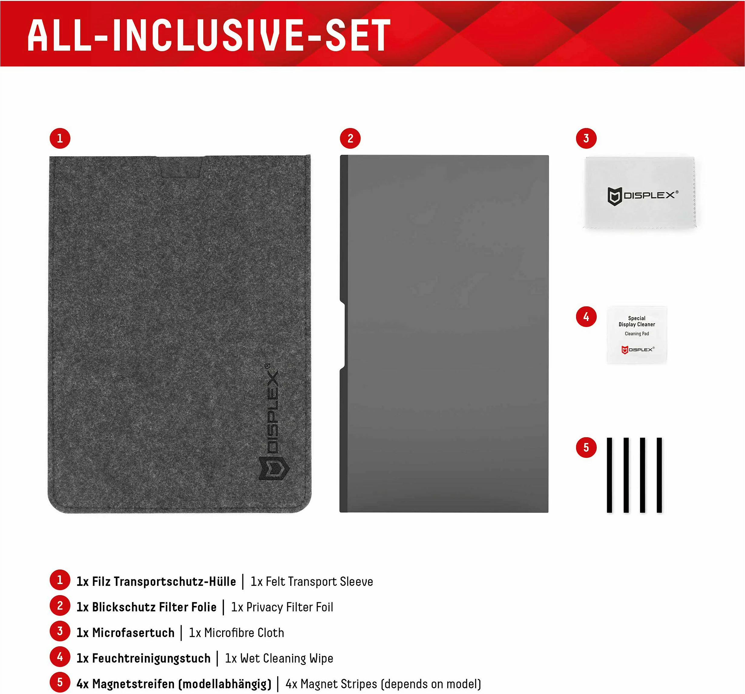 Filtër privatësie magnetik Displex Privacy Safe për MacBook Air/Pro 13.3", 2-anësh Matt/Glossy, 5H, i zi