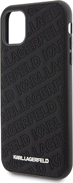Mbështjellës Karl Lagerfeld Quilted K Pattern për iPhone 11/XR, i zi